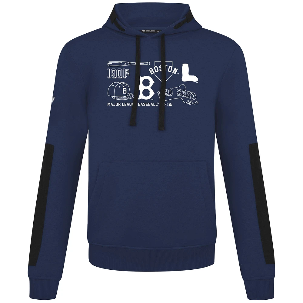 Men's Levelwear  Navy Boston Red Sox Cooperstown Collection Bombay Campaign Pullover Hoodie