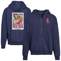 Men's Levelwear  Navy Boston Red Sox Uphill City Core Logo Full-Zip Hoodie