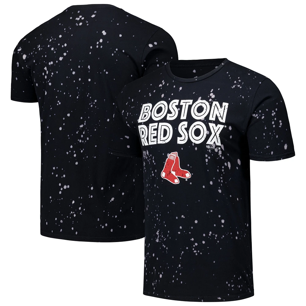 Men's Majestic Threads Black/White Boston Red Sox Splatter T-Shirt