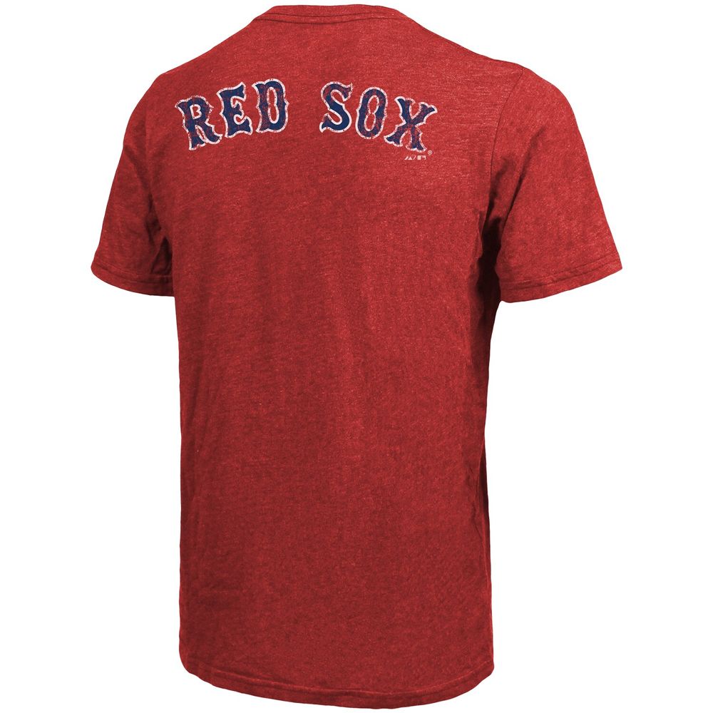 Men's Majestic Threads Red Boston Sox Throwback Logo Tri-Blend T-Shirt