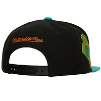 Men's Mitchell & Ness Black/Teal Boston Red Sox Citrus Cooler Snapback Hat