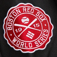 Men's Mitchell & Ness Black Boston Red Sox Blackout Collection Full-Snap Varsity Jacket