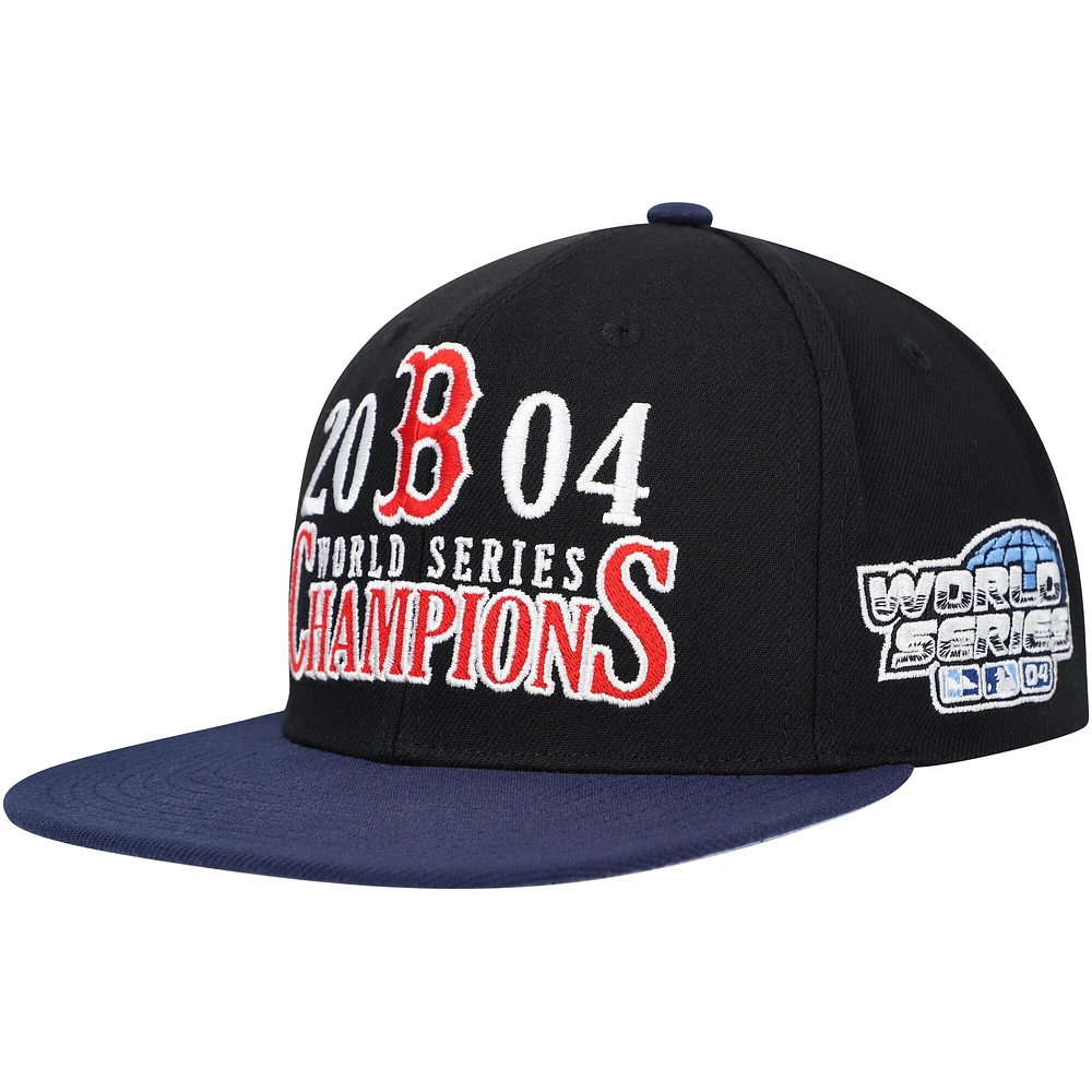 Casquette pour homme Mitchell & Ness noire Boston Red Sox World Series Champs Snapback