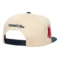 Casquette Snapback Speed ​​Zone crème pour hommes des Red Sox de Boston de la collection Cooperstown de Mitchell & Ness