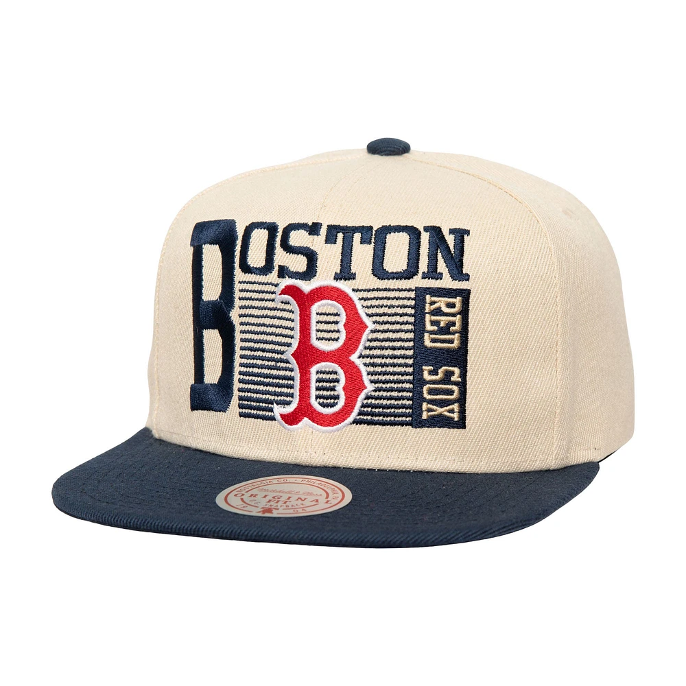 Men's Mitchell & Ness Cream Boston Red Sox Cooperstown Collection Speed Zone Snapback Hat