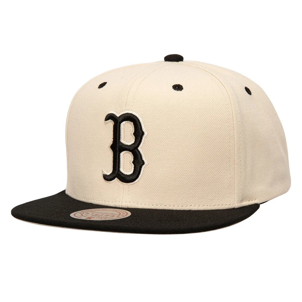 Casquette snapback Boston Red Sox pour homme Mitchell & Ness crème