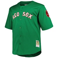 Men's Mitchell & Ness David Ortiz Kelly Green Boston Red Sox Big Tall Cooperstown Collection Mesh Batting Practice Jersey