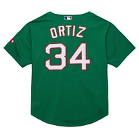 Mitchell & Ness David Ortiz Kelly vert Boston Red Sox Cooperstown Collection maillot d'entraînement au bâton en maille pour hommes