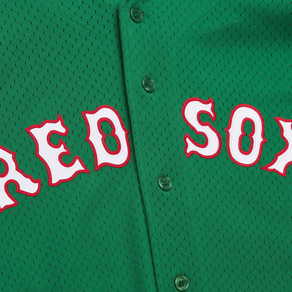 Mitchell & Ness David Ortiz Kelly vert Boston Red Sox Cooperstown Collection maillot d'entraînement au bâton en maille pour hommes