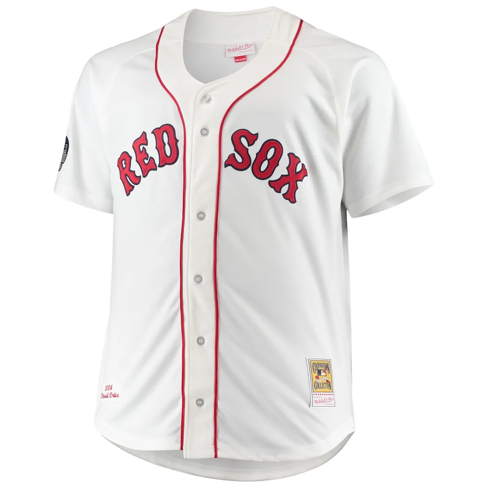 Men's Mitchell & Ness David Ortiz White Boston Red Sox Big Tall Home Authentic Player Jersey