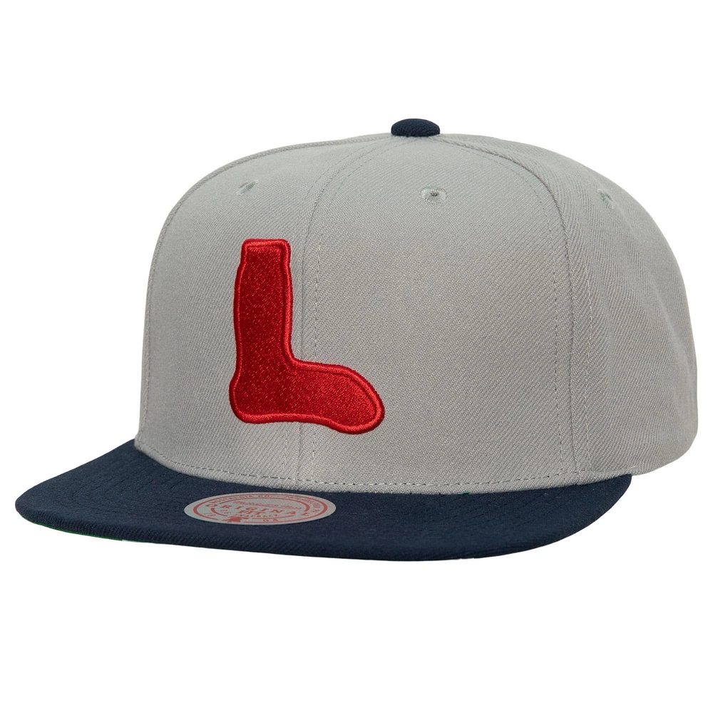 Casquette pour homme Mitchell & Ness Boston Red Sox Cooperstown Collection Away Snapback gris