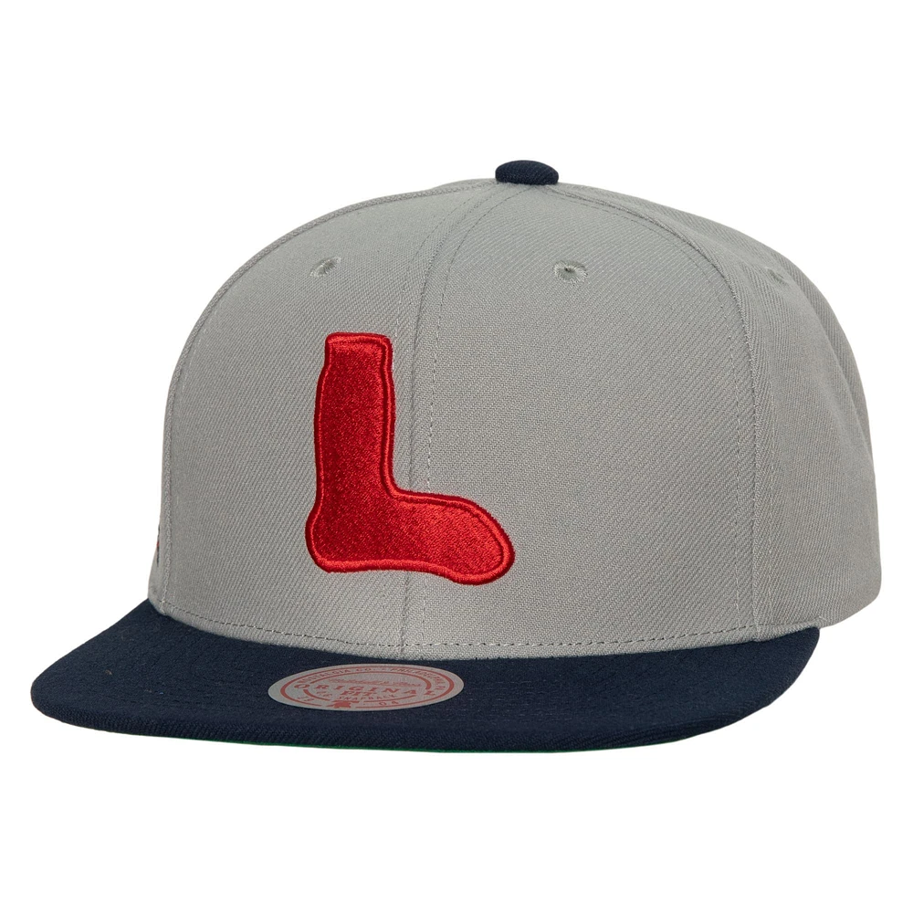 Casquette snapback grise pour homme Mitchell & Ness Boston Red Sox Cooperstown Collection