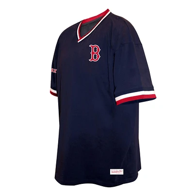 Men's Mitchell & Ness Navy Boston Red Sox Big Tall V-Neck T-Shirt