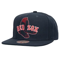 Men's Mitchell & Ness Navy Boston Red Sox Double Up Snapback Hat