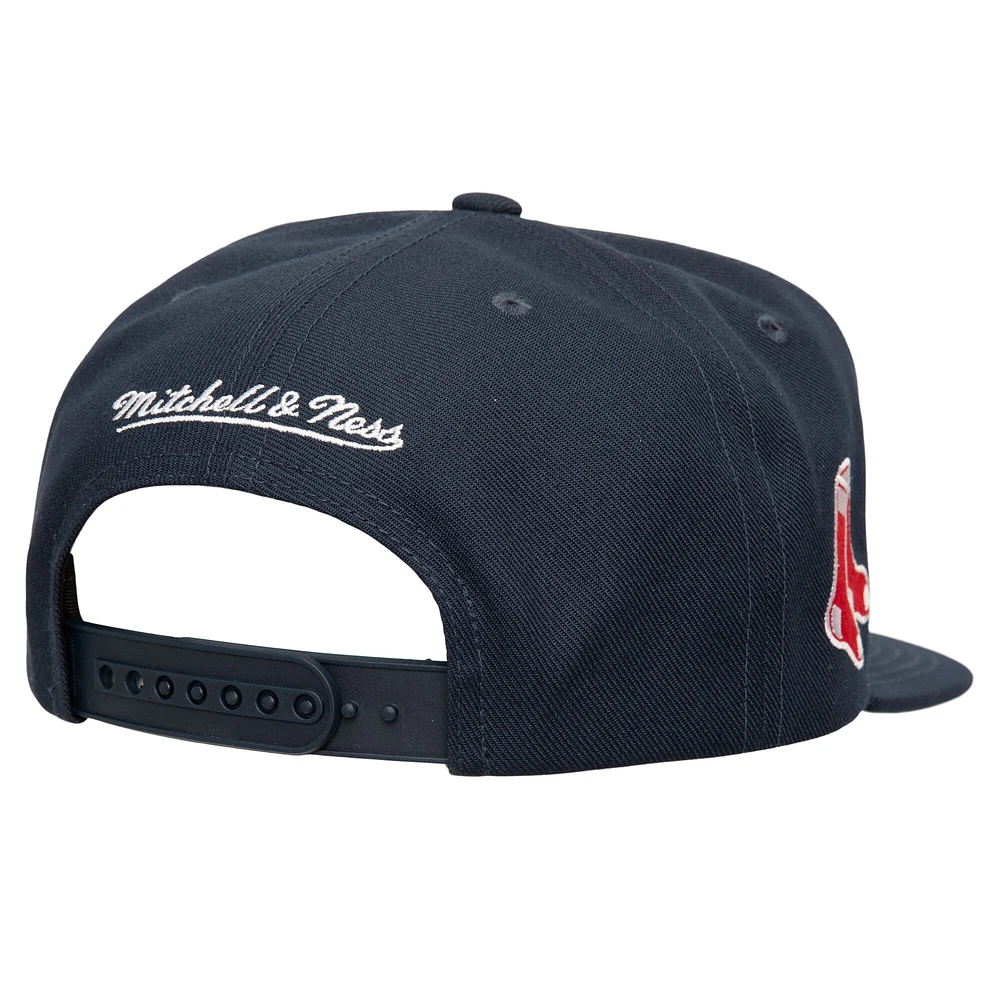 Men's Mitchell & Ness Navy Boston Red Sox Double Up Snapback Hat