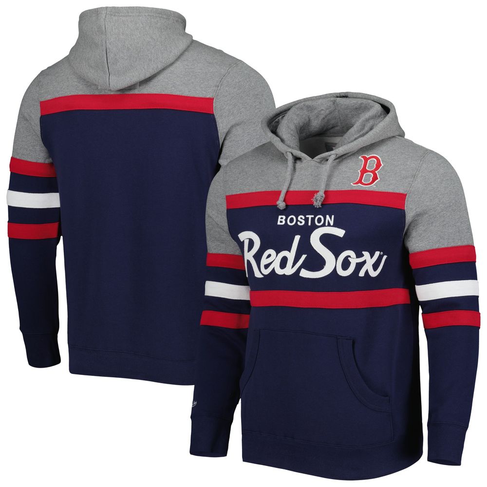 Mitchell & Ness Men's Mitchell & Ness Navy Boston Red Sox Head Coach  Pullover Hoodie