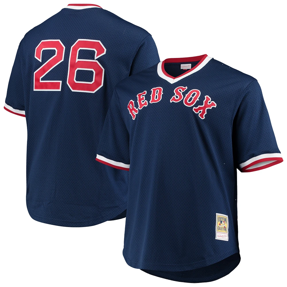 Men's Mitchell & Ness Wade Boggs Navy Boston Red Sox Big Tall Cooperstown Collection Mesh Batting Practice Jersey