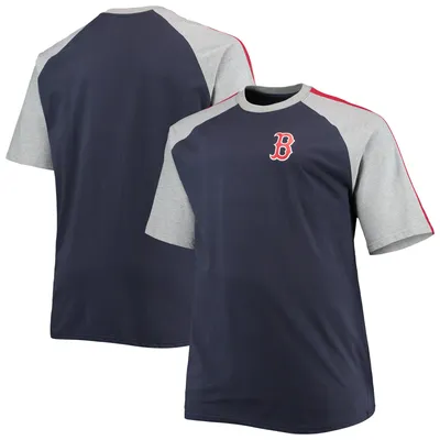 Boston Red Sox Big & Tall Circular Raglan T-Shirt - Navy/Heathered Gray