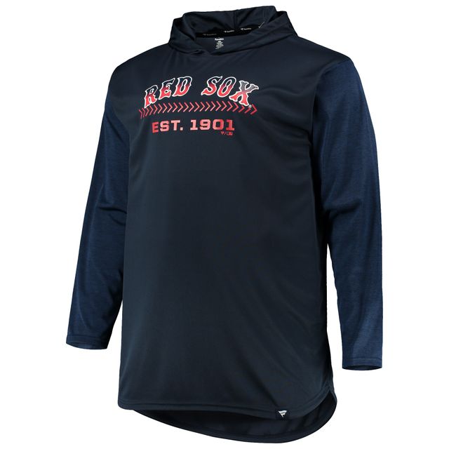 Sweat à capuche pour hommes, bleu marine/bleu marine chiné, Boston Red Sox Big & Tall Wordmark Club