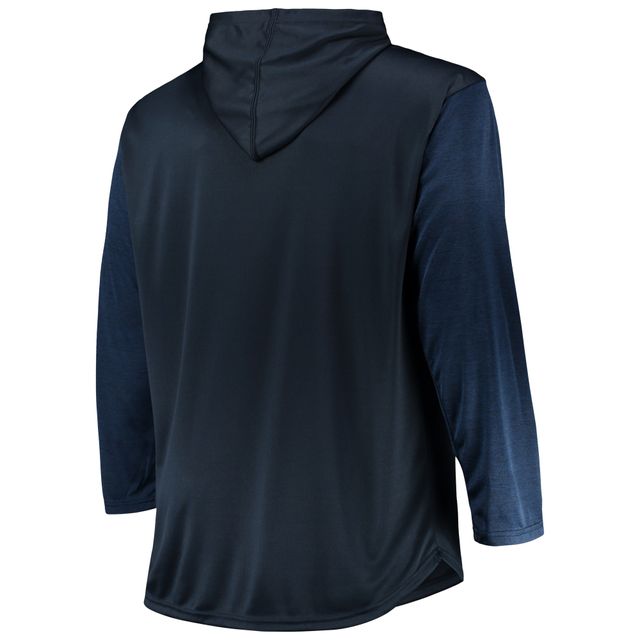 Sweat à capuche pour hommes, bleu marine/bleu marine chiné, Boston Red Sox Big & Tall Wordmark Club