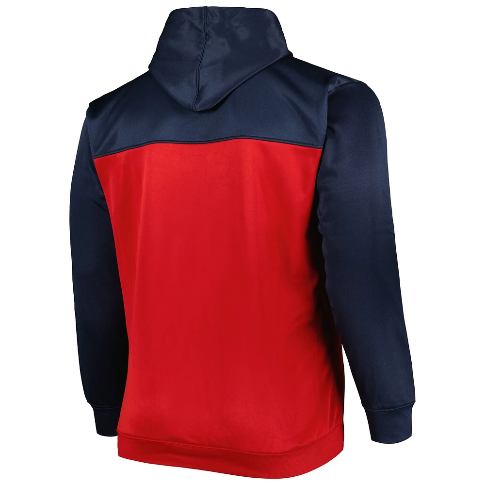 Men's Navy/Red Boston Red Sox Big & Tall Yoke Full-Zip Hoodie