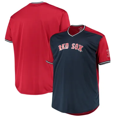 Boston Red Sox Solid V-Neck T-Shirt - Navy/Red