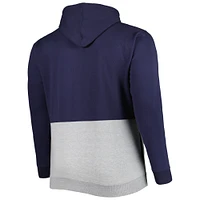 Chandail à capuchon demi-glissière en polaire Big & Tall Boston Red Sox pour homme bleu marine/blanc