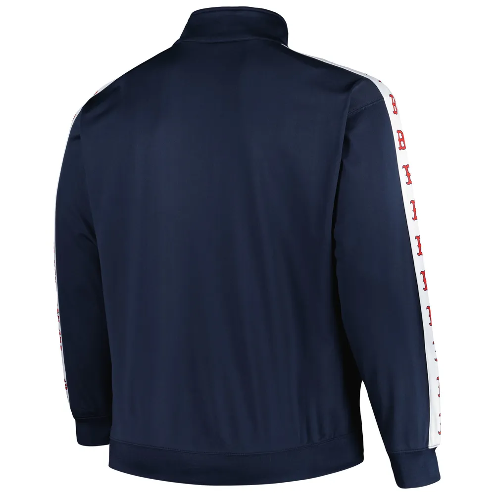 Men's Navy Boston Red Sox Big & Tall Tricot Track Full-Zip Jacket