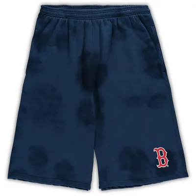 Boston Red Sox Big & Tall Tye Dye Fleece Shorts - Navy