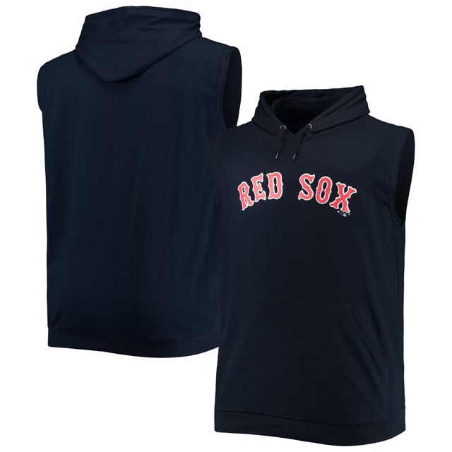 Sweat à capuche sans manches pour homme Boston Red Sox Jersey Muscle bleu marine