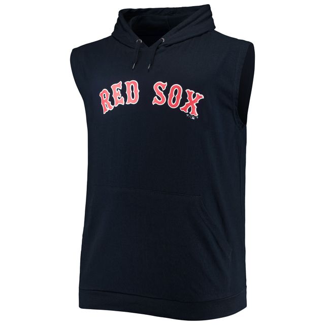 Sweat à capuche sans manches pour homme Boston Red Sox Jersey Muscle bleu marine