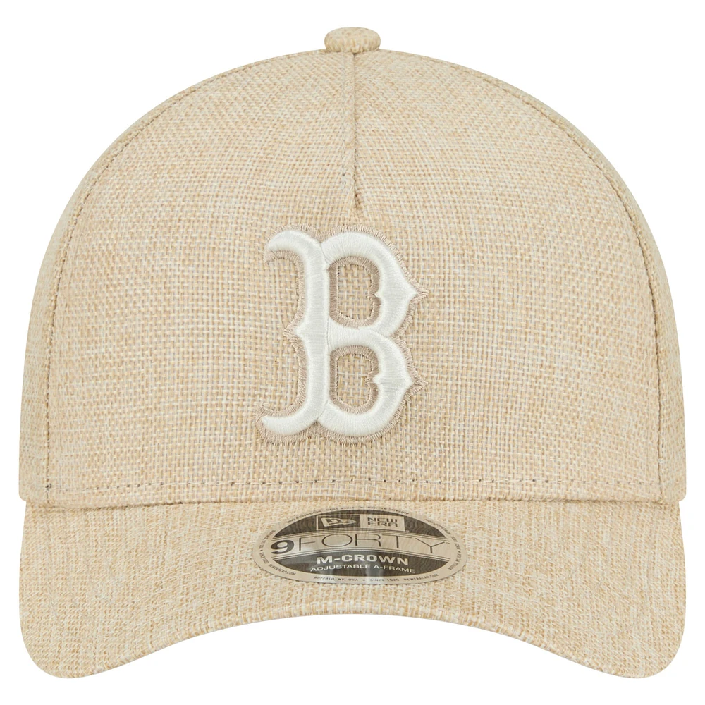 Casquette ajustable 9FORTY en coton tissé beige Boston Red Sox pour homme New Era M-Crown A-Frame
