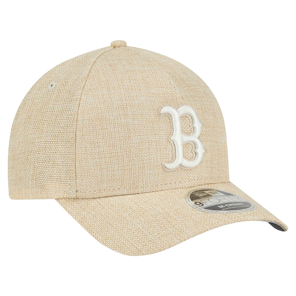 Casquette ajustable 9FORTY en coton tissé beige Boston Red Sox pour homme New Era M-Crown A-Frame