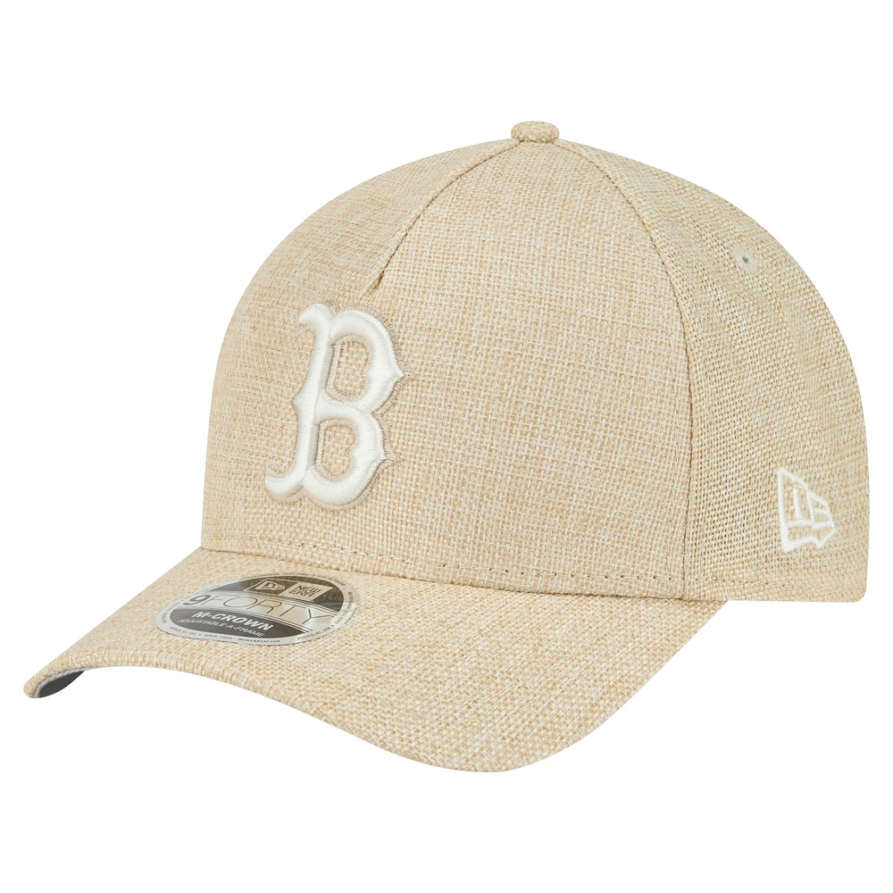 Casquette ajustable 9FORTY en coton tissé beige Boston Red Sox pour homme New Era M-Crown A-Frame