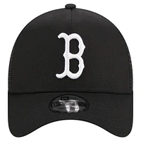 Men's New Era Black Boston Red Sox A-Frame 9FORTY Trucker Adjustable Hat