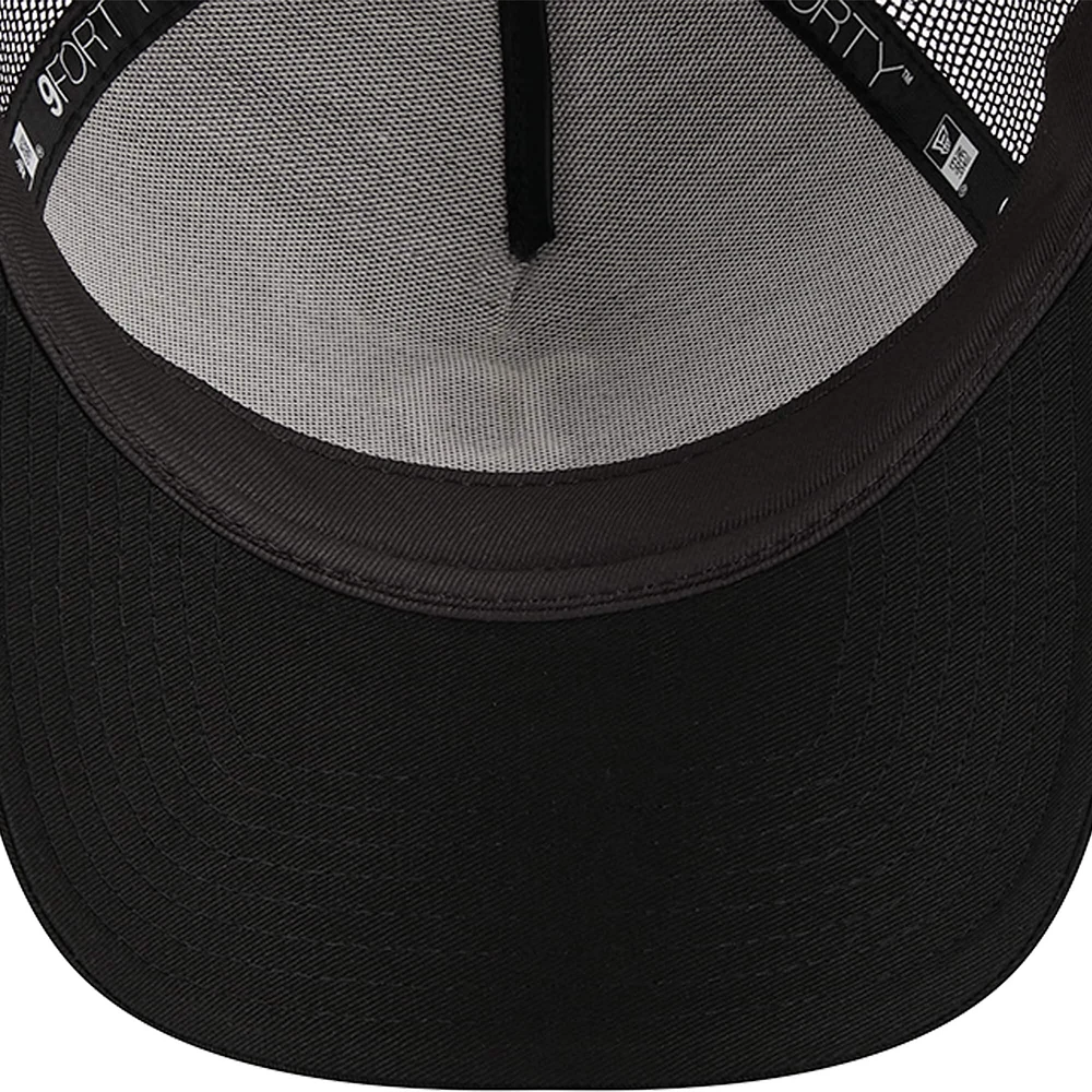 Men's New Era Black Boston Red Sox A-Frame 9FORTY Trucker Adjustable Hat