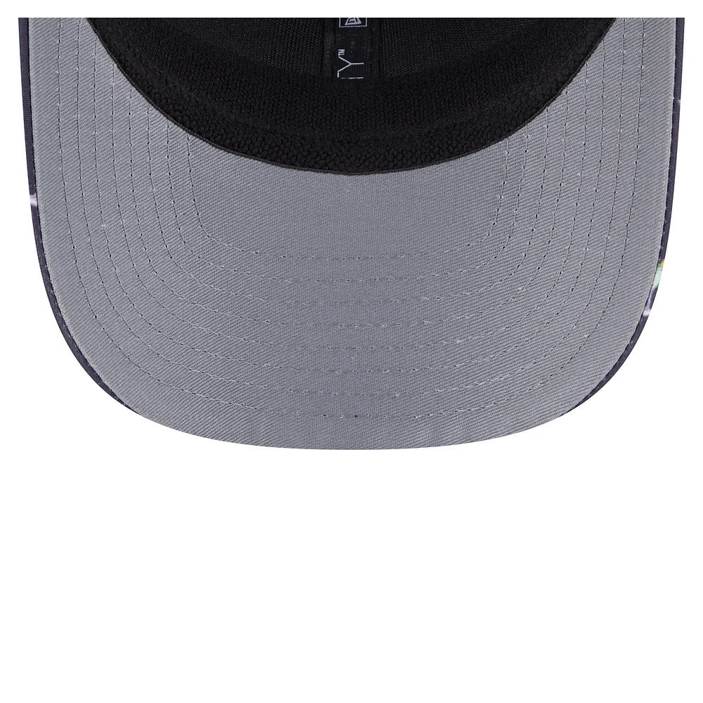 Men's New Era Black Boston Red Sox Adventure Drinks Pattern 9SEVENTY Stretch-Snap Hat