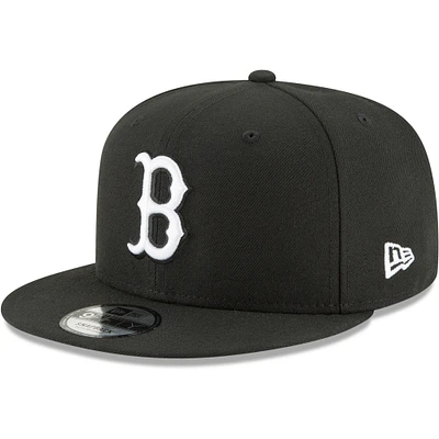 Casquette Snapback 9FIFTY noire et blanche des Boston Red Sox New Era pour homme