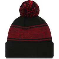 Bonnet en tricot à revers avec pompon Boston Red Sox New Era pour homme, noir