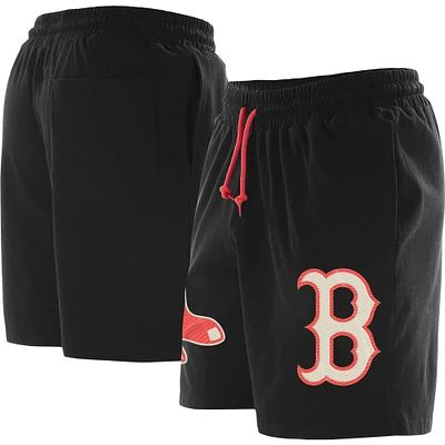 Men's New Era Black Boston Red Sox Color Pack Knit Shorts