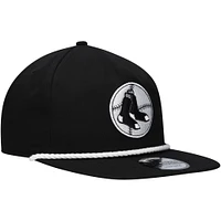 Casquette Snapback de golfeur New Era noire des Red Sox de Boston pour hommes