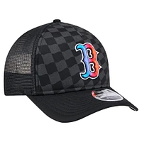 Casquette ajustable 9FORTY A-Frame M-Crown Trucker noire à motif dégradé Boston Red Sox de New Era pour homme