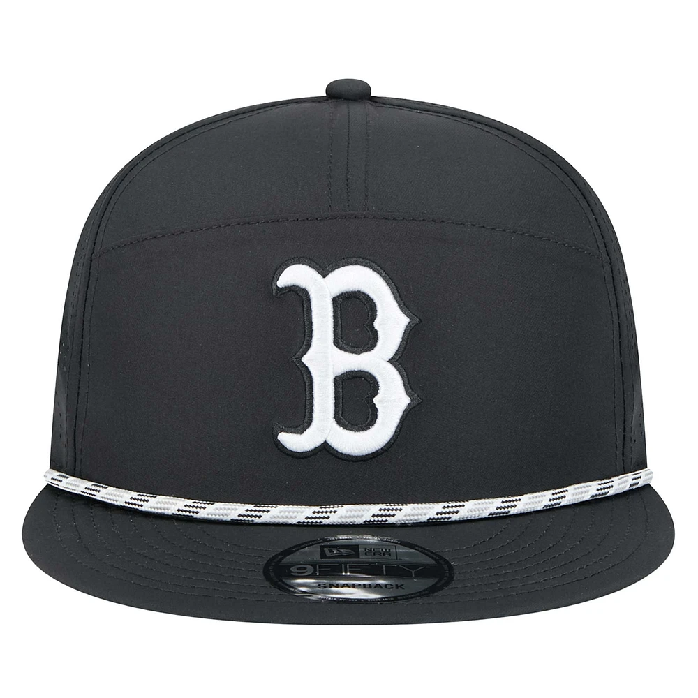 Men's New Era  Black Boston Red Sox Laser Cut 9FIFTY Snapback Hat