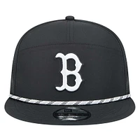 Men's New Era  Black Boston Red Sox Laser Cut 9FIFTY Snapback Hat