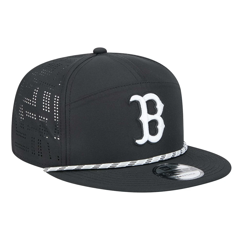 Men's New Era  Black Boston Red Sox Laser Cut 9FIFTY Snapback Hat