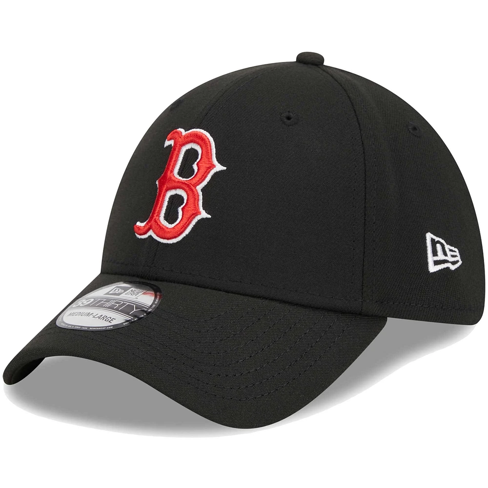 Men's New Era Black Boston Red Sox Logo 39THIRTY Flex Hat