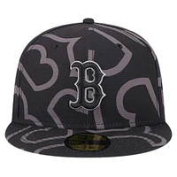 Casquette ajustée 59FIFTY Fracture avec logo des Red Sox de Boston New Era pour hommes, noire