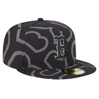 Casquette ajustée 59FIFTY Fracture avec logo des Red Sox de Boston New Era pour hommes, noire