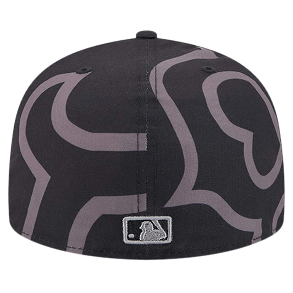 Casquette ajustée 59FIFTY Fracture avec logo des Red Sox de Boston New Era pour hommes, noire