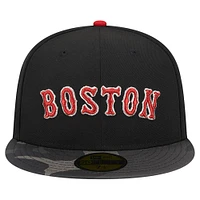 Casquette ajustée 59FIFTY à motif camouflage métallisé New Era pour hommes, noir, Boston Red Sox, métallique